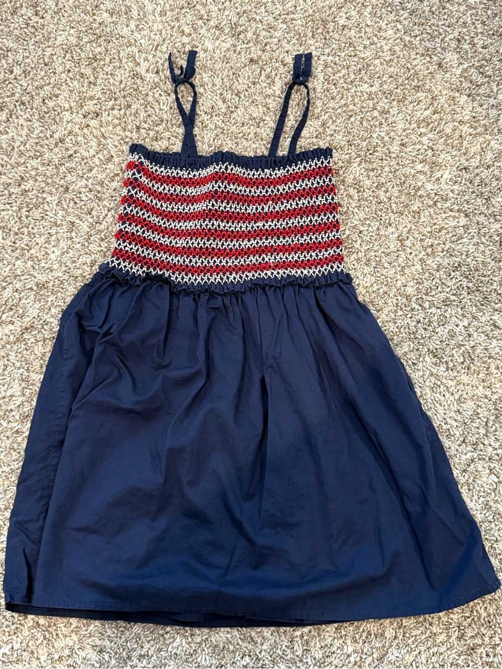 Janie and Jack Navy Blue Red White Smocked Sundress